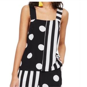 Topshop Mixed Spots Stripes Tank